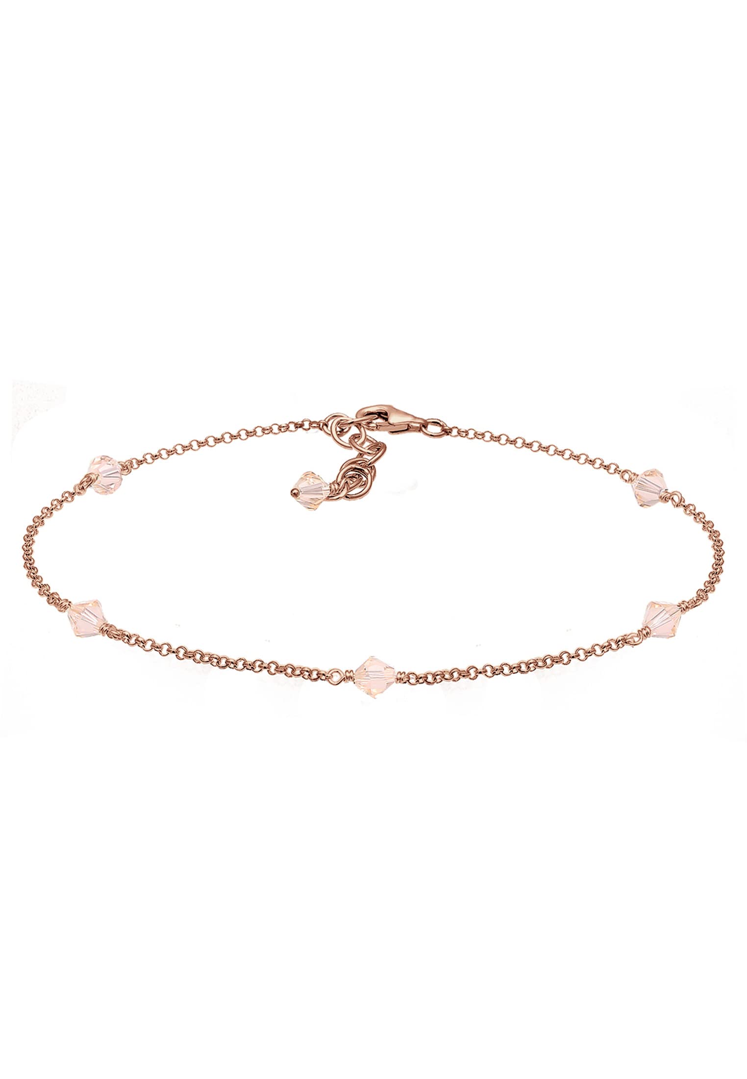 Elli Anklet Crystals Rose Gold Plated 925 Sterling Silver