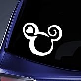 Bargain Max Decals Mouse Head Heart Outline Sticker Decal Notebook Car Laptop 5.5" (White)
