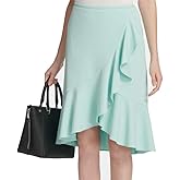 Calvin Klein Womens Blue Size 4P Petite Asymmetrical Ruffle Tulip Skirt