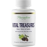Paradise Herbs Vital Treasures Supplement, Hair Skin & Nails Support, Super Potent, Ultra Pure, Vegan, Non GMO, Gluten Free, 60 Vegetarian Capsules