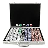 Trademark Poker 1000 11.5-Gram Dice-Striped Chips in Aluminum Case