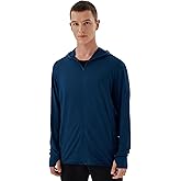 Corna Men's Lightweight Hoodie, Sun Protection Full Zip Hooded Jackets with Thumb Holes