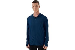 Corna Men's UPF 50+ Sun Protection Full Zip Hoodie Lightweight Jacket Outdoors Fishing Hiking Shirt