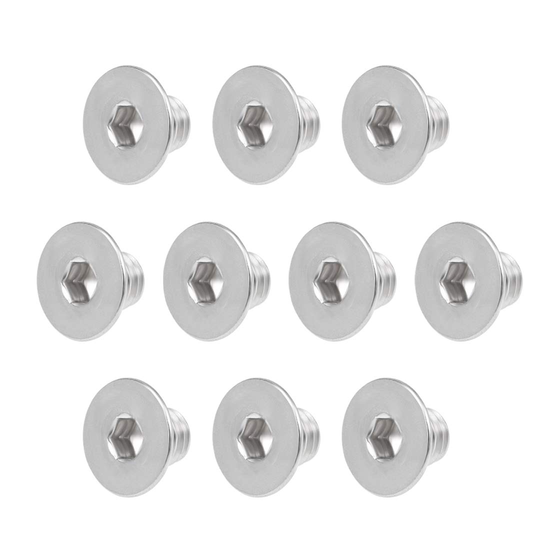 sourcing map M5x6mm Flat Head Machine Screws Inner Hex Screw 304 Stainless Steel Fasteners Bolts 40Pcs