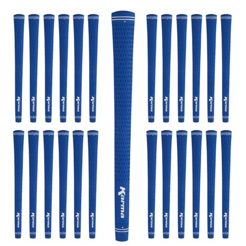Karma Velour Blue Jumbo Golf Grips Set, 25 Pack, +1/16” Oversized Velvet Style…