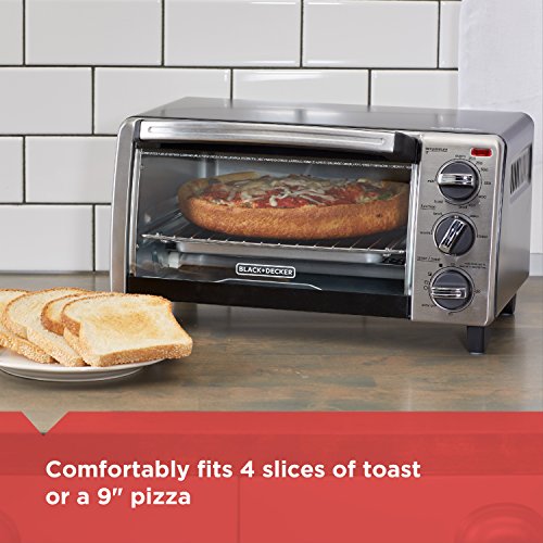 BLACK+DECKER 4Slice Toaster Oven with Natural Convection, Black