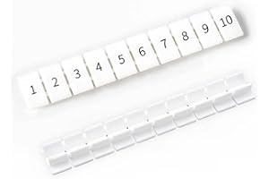 Erayco 20 Pcs Terminal Marker Strip - Terminal Blocks Labels Marking Tags Mark Bar for UK2.5B/UK5N /UDK4/ UKK5 DIN Rail Terminal Label (1-10)