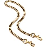 DIY Chunky Aluminum Purse Handle Bag Chain 23.6 inches, Short Shoulder Strap Replacement Purse Bag Handle, Handbag Decoration Chain Handbag Chains Accessories (Ancient Gold/23.6")