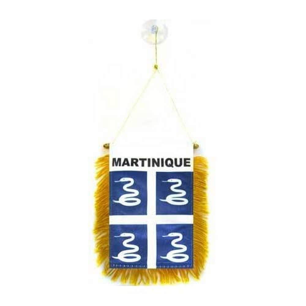AZ FLAG - Martinique Mini Banner - 6'' x 4'' - 100% Polyester French region of Martinique Small Pennant for Car - Double-sided Flag with Suction Cup Hanger — image 1