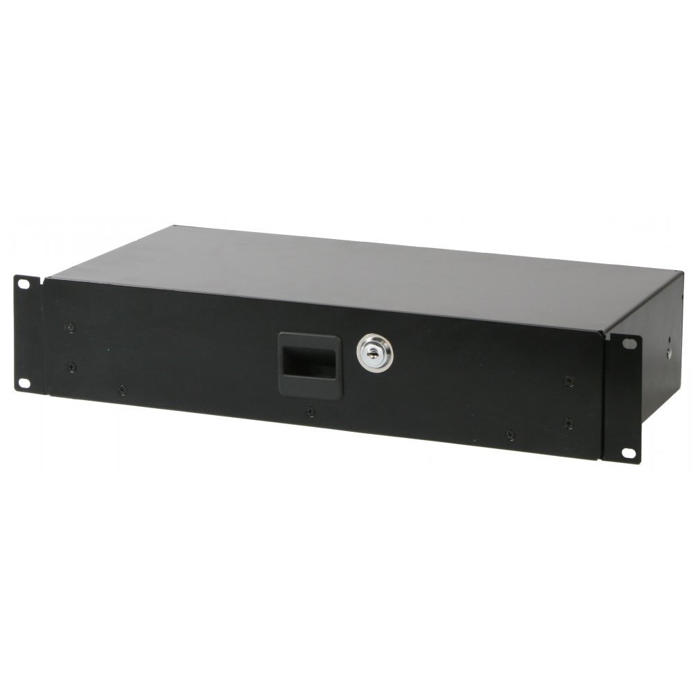 PULSE RD2S 2U Locking Rack Drawer – Short‑Depth 210mm Steel 19" Rackmount Drawer with Lock, Ball‑Race Slides & Release Catch