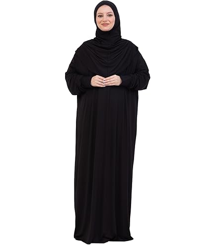 umrah dress for ladies Women & Hajj Dress, One piece beautiful Saudi Design Jalbab, Premium Nida fabric, Free size (fits most) (Black) : Clothing, Shoes & Jewelry Custom Made Off Shoulder sp26-best sellers Please Note SIZE::Women's Dress XL