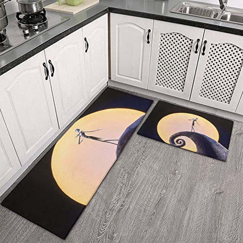 GUYJBcn 2 Pieces Ergonomics Nightmare Before Christmas Jack Kitchen Rug