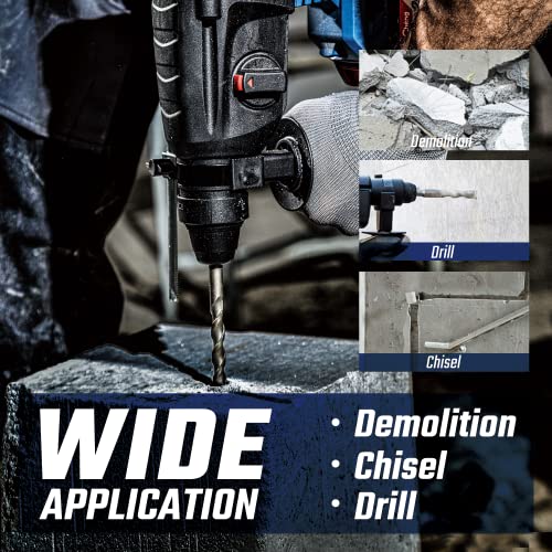 DongCheng 20V Max bürstenloser Bohrhammer Akku Schlagbohrmaschine Schlagenergie 2,7 J mit 4 SDS Plus Wechselfutter, 4 Ah Batterie und 2 A Ladegerät DCZC04-24 (EA-03)