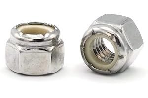 RAW PRODUCTS CORP Nylon Lock Nuts Nylock A2 Stainless Steel - 12M x 1.75 (19.0 Flats x 12.0 Height) Qty-25