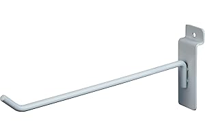 Econoco 8” Slatwall Deluxe Hooks, Slatwall hooks, Display Hooks For Panel, White (Pack of 96)