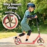 Zinc Cruise Kids Scooter Big Wheel 200mm Foldable 2-Wheel Red Black view 3