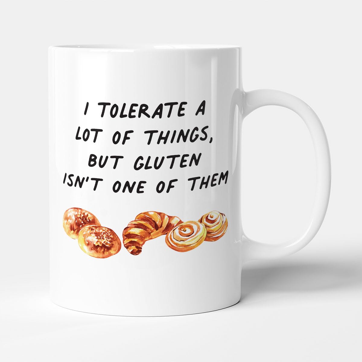 Victorian Printing Co - I Tolerate A Lot of Things But Gluten Isn't One of Them - Gift Funny Mug, Ceramic, 11fl.oz.