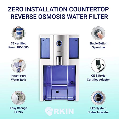 AlcaPure Reverse Osmosis Countertop Water Filter by RKIN with Patented