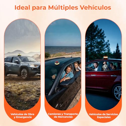 Aogled Luz V16 Conectada DGT 3.0 con Geolocalización,Baliza Emergencia Coche Homologada con SIM y Datos Incluidos 12 Años,Luz Señal V16 Magnética 1km,IP54,con Funda y Pilas