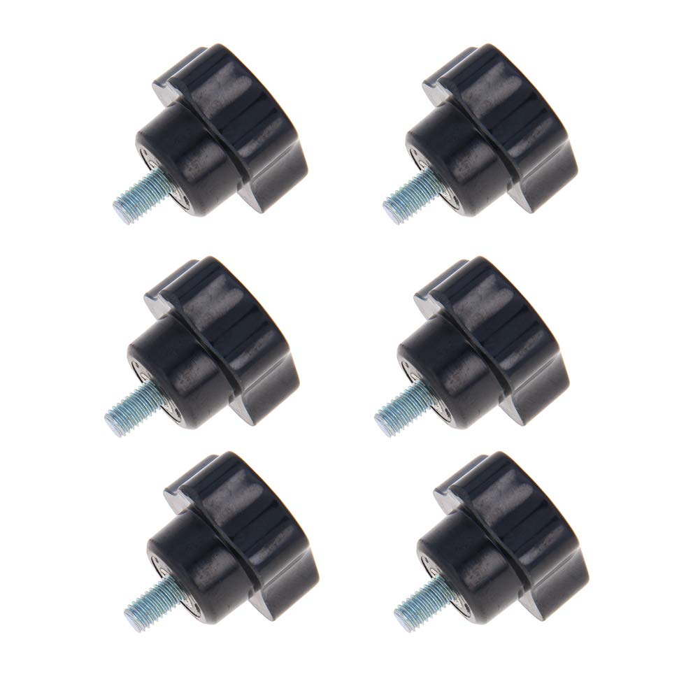 Othmro M6×10mm Male Thread Clamping Knobs Grip, 6pcs Thumb Screws Star Head Handle Knobs Tightening Screw Bakelite Knob