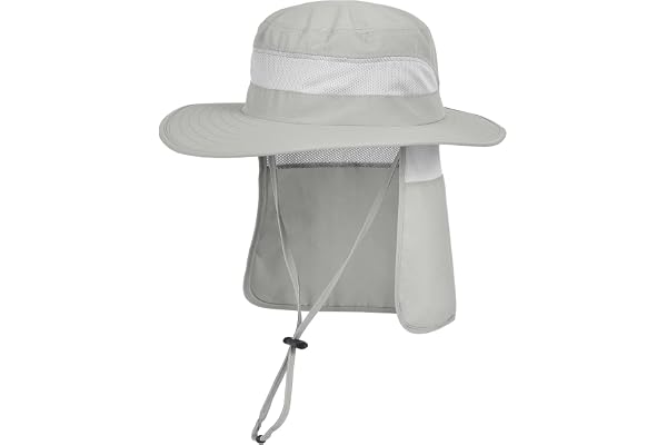 IYEBRAO Mens Sun Hat with Neck Flap Summer Outdoor UV Protection Fishing Hat for Hiking Garden Work UPF50+