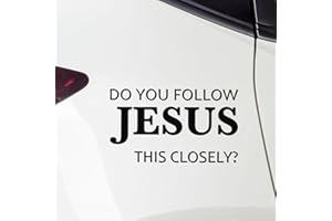 HANGWOOUS Do You Follow Jesus This Closely Car Stickers – Religious Christian Car Decal for Cars, Rearview Mirror, Laptop, Water Bottle - Durable Weatherproof Vinyl Decal, Jesus Stickers