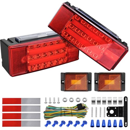 Kohree Submersible LED Trailer Lights Kit, 12V Super Bright Utility Brake Stop…