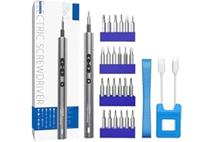 Mini Electric Screwdriver, LIFEGOO 28 in 1 Precision Power Screwdrivers Set with 24 Bits and USB Cable, Portable Magnetic Repair Tool Kit with LED Lights for Phone, Watches, Computers, Laptops, Toys