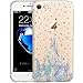 Unov Case Compatible with iPhone SE (2022) iPhone SE (2020) iPhone 8 iPhone 7 Case Clear with Design Embossed Pattern TPU Soft Shock Bumper Absorption Slim Protective 4.7 Inch (Watercolor Castle)