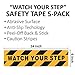 Mobling Watch Your Step Anti Slip/Skid Abrasive Sticker [5 Pack] - Safety for OSHA/Winter Ice & Slippery Steps