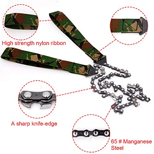 Rope Saw Tree Saw High Limb, 1 Pcs 24 Inch Pocket Chainsaw with Handles