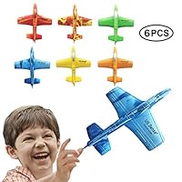 US Sense Airplane Battle Plane Toy for Kids, 6 Pack 7" Throwing Foam Airplane Flying Aircraft Plane DIY Glider Aeroplane Model Jet Kit Flying Toys for Boys Girls Teens, Outdoor Sport Game Toys