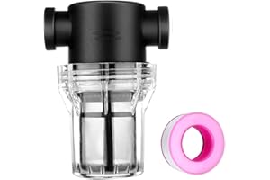 Cxztcl Garden Hose Pipe Filter 1/2 Inch NPT Inline T Strainer Sediment Filter Attachment Twist On Filter with Stainless 80Mesh Screen for Well Water City Water