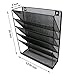 DLM Premium Wall File Holder Organizer, 5 Tier Wall Mount Metal Tray Organizer, Black