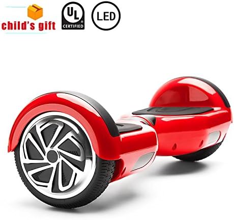 CXM Hoverboard UL 2272 Certified Two Wheel 6.5" Electric Scooter for Adult and Kids Smart Self- Balancing Scooter with LED Light (red)