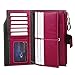 PEIUJIN Women's Large Capacity Luxury Genuine Leather Wallet with Zipper Pocket Smartphone Clutch (Purple RFID Blocking)