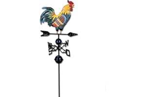 LVOERTUIG Weather Vane with Rooster Ornament, Cast Iron Wind Vane Weather Vane for Roofs Rooster Weathervane Garden Yard Patio Decor
