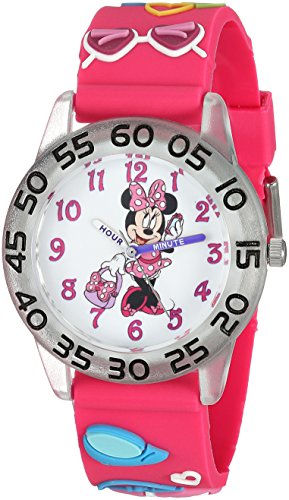 Disney Girl's Minnie Mouse' Quartz Plastic Casual Watch, Color:Pink (Model: WDS000503)