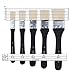 MEEDEN 5 Pcs Large Hog Bristle Paint Brush Set Flat Brushes for Acrylic Oil Painting and Craft, Short Handle