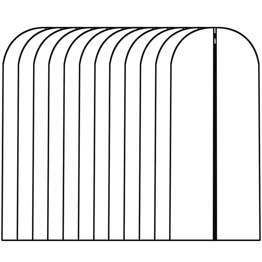 HomeClean Hanging Garment Bags 12 Pack Breathable Suit Bag Covers with Zip PEVA Clothes Cover Bags Coat Garment Bags Dress Cover Bags for Wardrobe Storage and Travel, Clothes Covers for Coats, Black