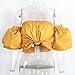 Glamaker Women's Sexy Ruffle Off Shoulder Blouse Crop Tops Size 4/6 Yellow