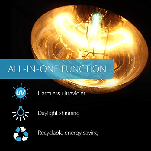 AMZCOOL UVB and UVA Reptile Heat Lamp Bulb Truly Sun-Like Bright Heat for Reptiles, Amphibian and Birds (100 W) - Thumbnail 3