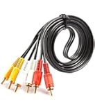 Zyme 1 Meter 3 RCA Composite Audio Video AV Cable TV LCD LED DTH (Multicolour)