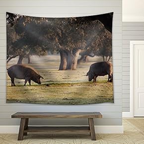 Chinese Fishermen in The Boat and Reeds - Fabric Wall Tapestry Home Decor - 51x60 inches