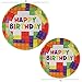 82 Piece Building Blocks Party Supplies Set Including Banner, Plates, Cups, Napkins, and Tablecloth, Serves 20