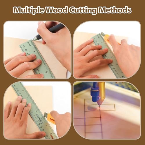 24 Packs Basswood Sheets, Plywood Board Unfinished for Crafts, DIY Architectural Ornaments Models Making and Engraving, Wood Burning, Drawing, Laser Cutting, 30 * 30 * 0.3Cm