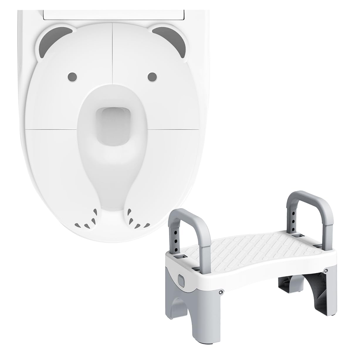 トイトレセット 補助便座 踏み台 折りたたみ トイレ トイレトレーニング 便座 ステップスツール 子供用 補助台 トイレ踏み台 ステップ トイレ補助 足置き台 コンパクト Hugmuu (補助便座+踏み台セット) の商品画像