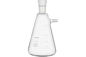 Labasics 500 ml Filtering Flask with 24/40 Standard Taper Joint, High Borosilicate Glass Filter Flask, Bolt Neck with Tubulation, 9 mm Hose Interface