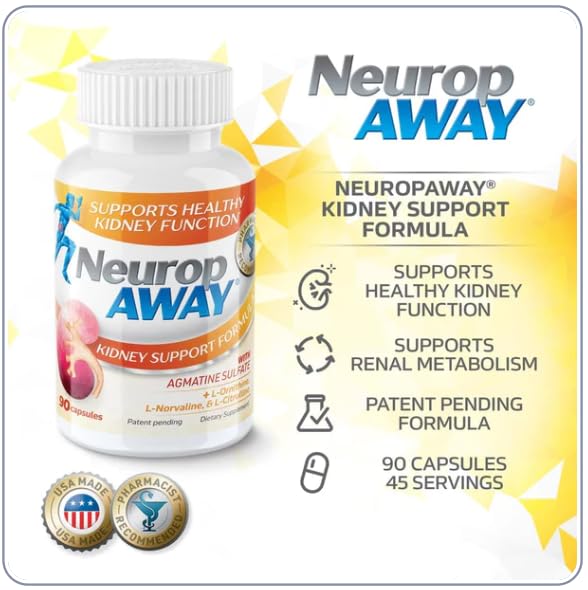 NEUROPAWAY KIDNEY SUPPORT SUPPLEMENT WITH AGMATINE SULFATE, L-NOVALINE, L-ORNITHINE, L-CITRULLINE PROVIDES FAST, POWERFUL KIDNEY SUPPORT, 60CT