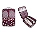 iSuperb® Shoe Bag Waterproof Travel Bag Shoe Toe Organizer Case Holder 3 Pairs of Shoes (Wine with Floral Pattern)